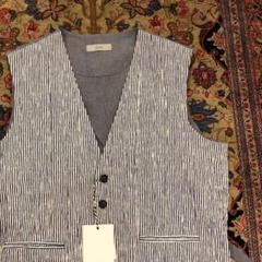 CRUNA クルーナ ジレ CAPRI322 52 ストライプ ブルー