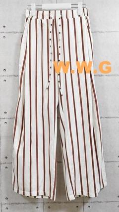 W.W.G スリットワイド ストライプ タックワイドパンツ Free