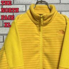 《美品》THE NORTH FACE☆イエローフリースジャケット 刺繡ロゴ XL