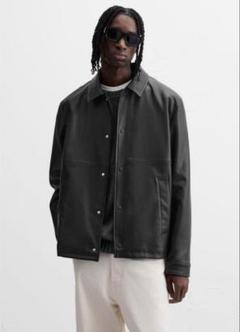 極美品 ZARA ザラ レザージャケット シングルライダース M 黒 ブラック ZARA - ザラ／ZARA シングルライダース ジャケット JKT アウター