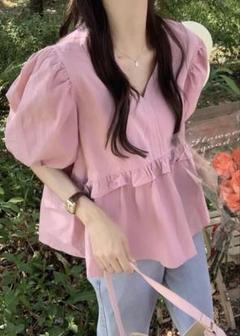 韓国風ゆったりシンプルトップス♪夏のお出かけに最適！