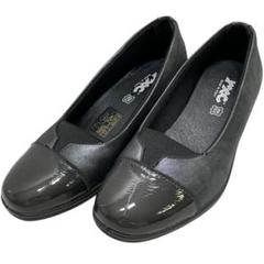 【美品】イマック (23) パンプス ラウンドトゥ ウェッジソール 本革 レザー