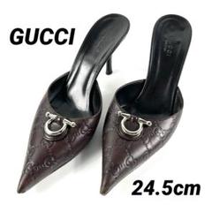芸能人愛用 ミュール サンダル シマ 美品】GUCCI ヒール ビット ビンテージ 靴