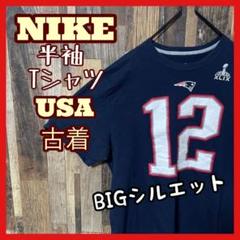ナイキ メンズ ロゴ プリント ネイビー チームロゴ 2XL 古着 Tシャツ