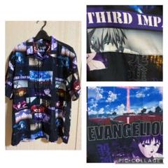 【美品】エヴァンゲリオン　総柄シャツ