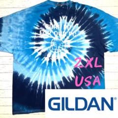 値下げ！USA【GILDAN】ギルダン　Tシャツブルー　タイダイ