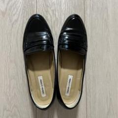 美品 オデットエオディール レザー リボン ローファー パンプス ブラック 24 新品】オデットエオディール 本革 リボン フラット パンプス 23
