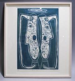 木版画 「ながめ」 スミダヒロミ サイン入 1/20 額付 真作
