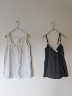 00s❋ユニクロ水玉模様と西松屋レースキャミギャザーセットfairygrunge