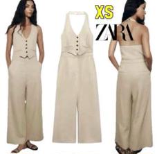 新品 ZARA 定価13,590円 ホルターネック リネン ジャンプスーツ