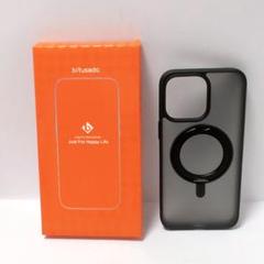 iPhone 15 Pro Max用ケース 半透明マットケース(ブラック)