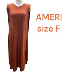 アメリAMERI オレンジ ノースリーブ フォーマルドレスワンピースsize F