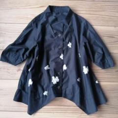 【保証書付】 慈雨 センソユニコ スタンドカラー 抽象刺繍 七辺変形裾 トップス