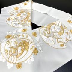 刺繍 半襟 半衿 NO21 豪華白金 新品 日本製 刺繍半衿 0711⑫