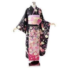 最先端 振袖 身長156-171cm 黒 bk-014 - メルカリ 着物・浴衣