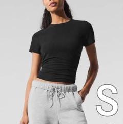 新品タグ付き alo yoga アローヨガ ショートスリーブTシャツ ブラックS 4582694536363.jpg