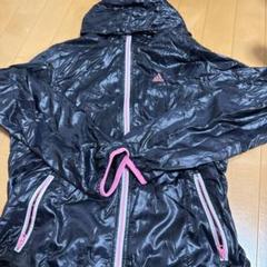adidas フード付き黒ジャケット　Lサイズ