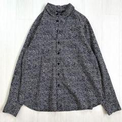 極美品 22SS パドカレ プリントブラウス ランダムドット ネイビー 極美品 22SS パドカレ プリントブラウス ランダムドット
