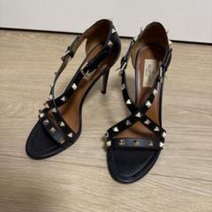 【即日発送】【美品】VALENTINO スタッズ付きサンダル ロックスタッズ ストラップサンダル 90mm for ウィメンズ インチ
