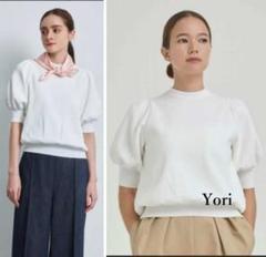 Yori｜ヨリ】コットンパフスリーブニット プルオーバー