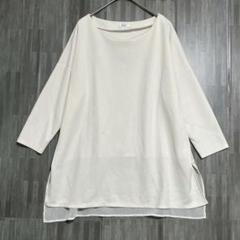 アーヴェヴェ　バック異素材ドッキング 七分袖チュニック　M