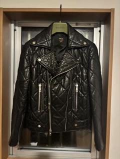 【未使用級】MCMラムレザー スタッズ ライダースジャケット ブラック 未使用級】MCMラムレザー スタッズ ライダースジャケット