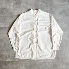 1990's~ ホワイト スタンドカラー コットン チャイナシャツ