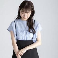 バンドカラーコットンレースシャツ　サニーレーベル　sonnylabel 水色