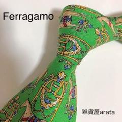 Ferragamo ネクタイ 緑 柄 FR12