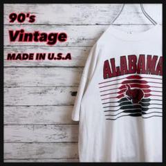 カレッジロゴ【 USA製】90sヴィンテージアニマルロゴチームクリムゾンtシャツ