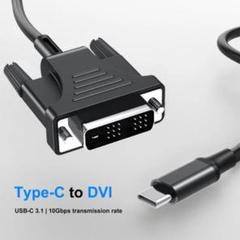 Type c-dvi アダプターケーブルusb3.1 黒 10gbps 2m