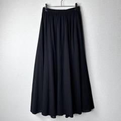 スピックアンドスパン　リップルギャザースカート　黒　ブラック