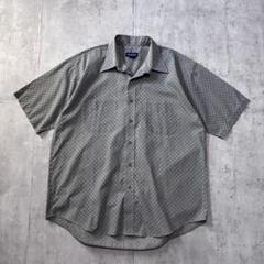 古着 VAN HEUSEN 半袖シャツ 総柄 カーキ L オーバーサイズ