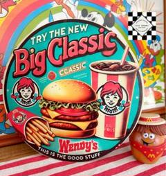 ウェンディーズ③　ブリキ看板　アメリカン雑貨　アメリカンフェンス　ダイナー
