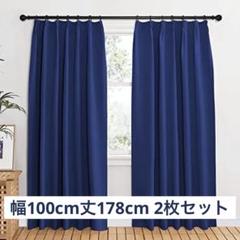 遮音 カーテン 遮光 防寒 遮光 幅100cm丈178cm 2枚セット ブルー