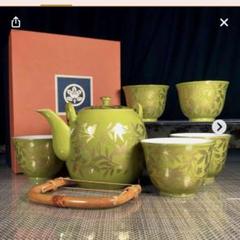 たち吉 美濃焼 『萌葱金彩』　茶器セット　急須１個・お茶呑茶碗５個 たち吉 美濃焼 『萌葱金彩』 茶器セット 急須1個・お茶呑茶碗5