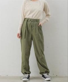 【RETRO GIRL】裾ドロストナイロン パンツ カーキのサムネイル