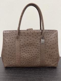 【美品】 JRA認定 オーストリッチ トートバッグ 編み込み レザー OSHIMA REI - 美品 オーストリッチ OSTRICH JRA バッグ