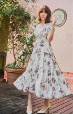 ワンピース Her lip to full of love long dress 新色】Full Of Love Long Dress