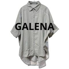 美品【GALENA ガレナ】黒Vネック 半袖シャツ 38/M 16500 とろみ 中古・古着通販】GALENA (ガレナ) チュール切替パールボタン
