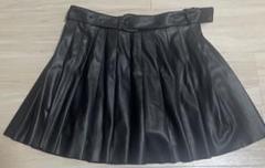 ZARA ザラ レザースカート プリーツスカート 黒色 ブラック