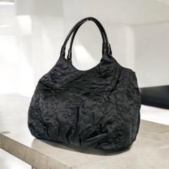【美品】マリークワント ナイロン ハンドバッグ 軽量 ブラック キルティング