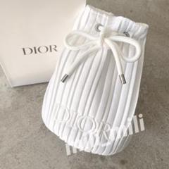 ディオール／プリーツホワイトドローストリングポーチ　ノベルティ　DIORのサムネイル