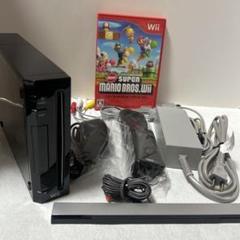 すぐ遊べる☆ 動作確認済 Wii 本体 ブラック ソフト付き