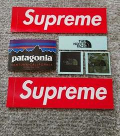 ノースフェイス3枚、パタゴニア1枚、supreme ステッカー2枚