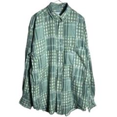 GOOUCH グーチ シルク リネン チェック柄シャツ　L　ゆったり GOOUCH グーチ シルク リネン チェック柄シャツ L ゆったり