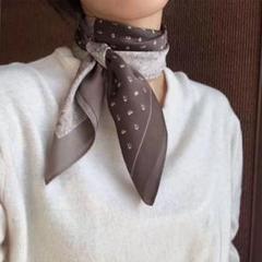 半額＊ハーフデザインスカーフ ブラウン 茶色 模様 レディース バンダナ 新品