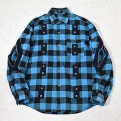 初期 00s MILK BOY ブロックチェック ジップデザイン ネルシャツ L