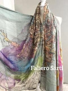 Faliero Sarti 地図柄 ストール 大判ストール ショール イタリア Faliero Sarti 地図柄 ストール 大判ストール ショール イタリア