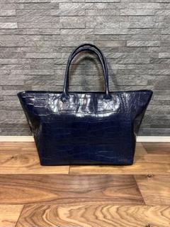 ナベゾーさん専用【正規品】PAVITRA トートバッグ クロコ型押し ネイビー 正規品】PAVITRA パヴィトラ トートバッグ クロコ型押し